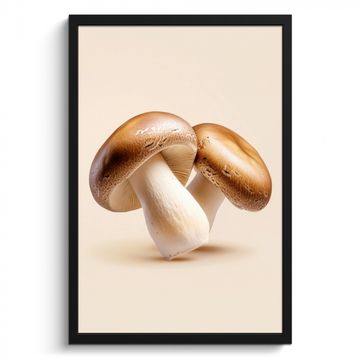 Poster met lijst - Champignons - Zacht - Beige