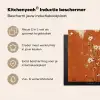 Bloemen - Wit - Subtiel - Roestkleur Inductie beschermer vinyl 3mm middel -zzzzzzusp-haakje_NL
