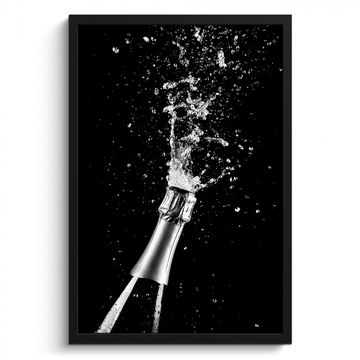Poster met lijst - Champagne - Zwart - Spetters - Popping