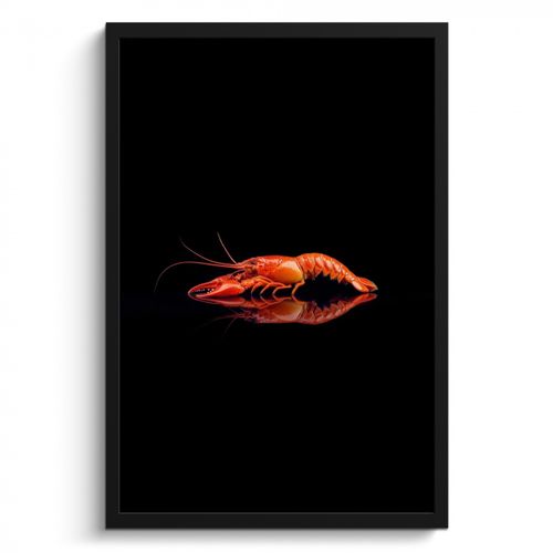 Poster met lijst - Kreeft - Oranje - Zwart - Opvallend