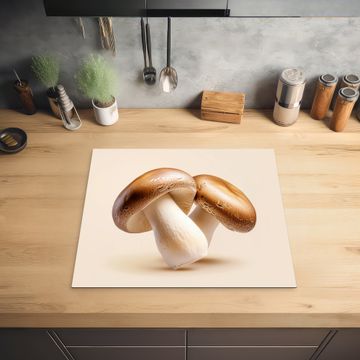 Inductie beschermer - Champignons - Zacht - Beige