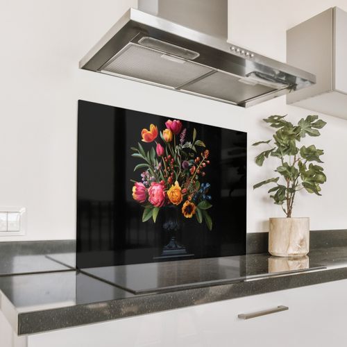 Spatscherm Aluminium - Tulpen - Bessen - Boeket - Vaas