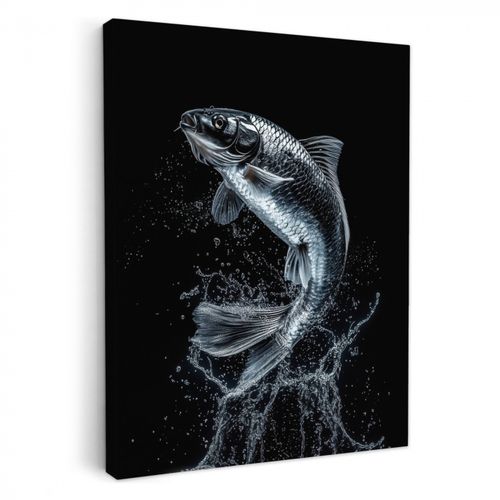 Canvas schilderij - Vis - Koi - Zwart - Water