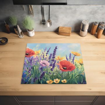Inductie beschermer - Weide - Bloemen - Kleurrijk
