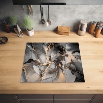 Inductie beschermer - Geologisch Goud op Marmer
