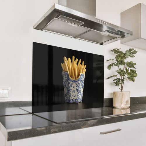 Spatscherm Aluminium - Friet - Porselein - Delfts blauw - Eten