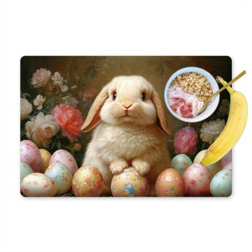 Placemat vinyl - Konijn - Paaseieren - Stilleven