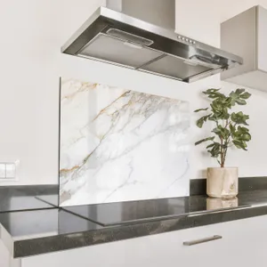 Spatscherm Aluminium - Wervelende Marmerwind