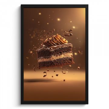 Poster met lijst - Taart - Chocolade - Eten - Brownie