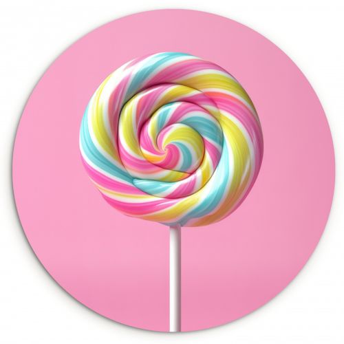 Muurcirkel - Lolly - Roze - Snoep - Zoet