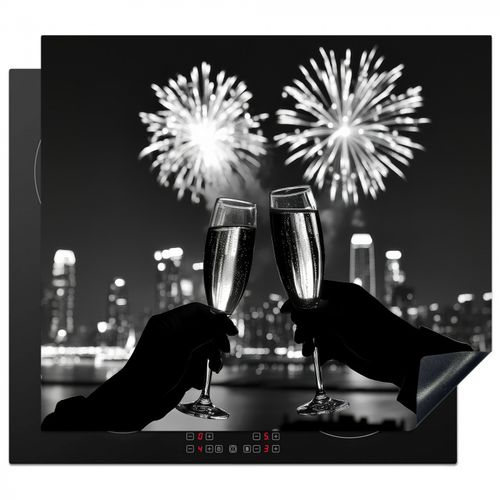 Inductie beschermer - Vuurwerk - Proosten - Skyline - Champagne