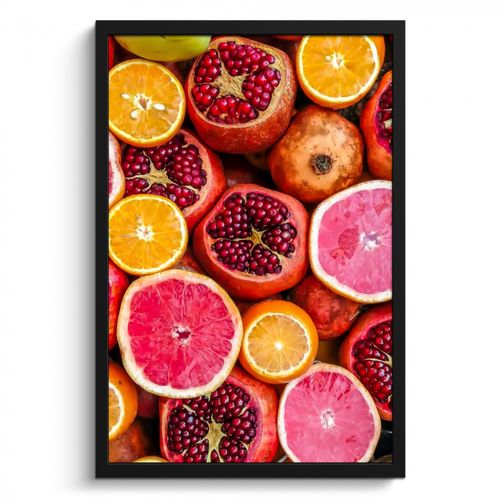 Poster met lijst - Citrus en Granaatappel Mozaïek