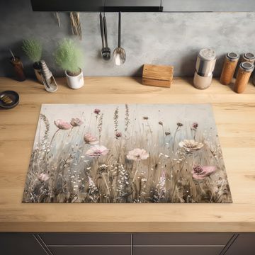 Bloemen - Roze - Modern - Beige
