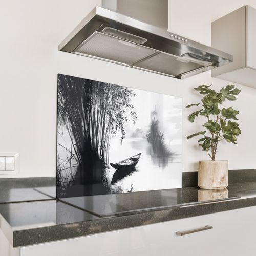 Spatscherm Aluminium - Boot - Rivier - Bamboe - Wit