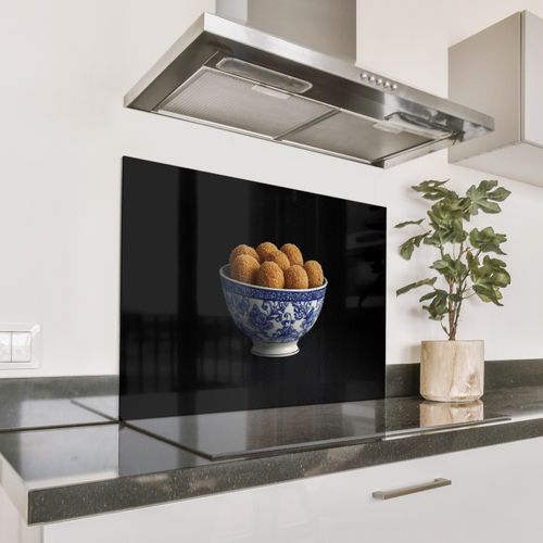 Spatscherm Aluminium - Delfts blauw - Bitterballen - Holland - Schaal