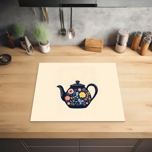 Inductie beschermer - Theepot - Kleurrijk - Bloemen