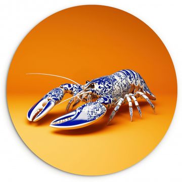 Muurcirkel - Kreeft - Delftsblauw - Schild - Stoer - Oranje