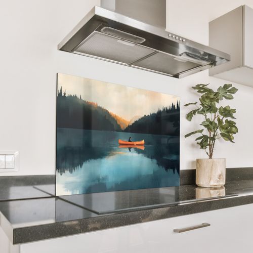 Spatscherm Aluminium - Bossen - Meer - Kano - Oranje