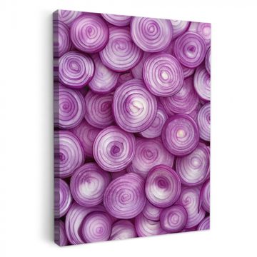 Canvas schilderij - Paars - Uien - Close up
