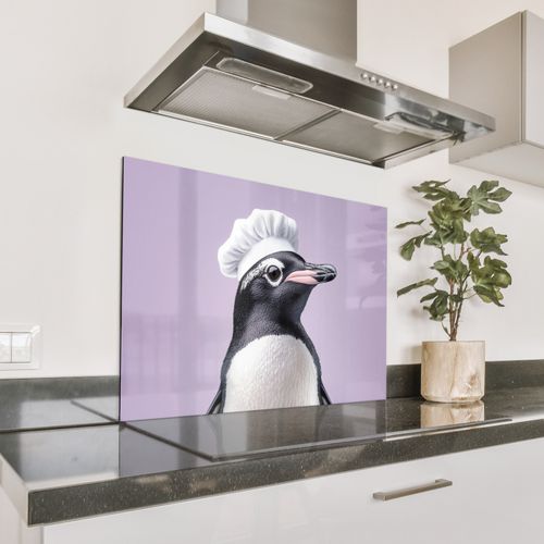 Spatscherm Aluminium - Pinguïn - Koksmuts - Lief - Paars