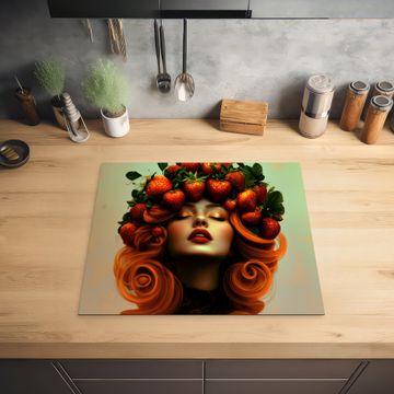 Inductie beschermer - Vrouw - Aardbeien - Kroon