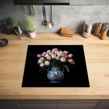 Inductie beschermer - Bloemen - Roze - Tulpen - Vaas