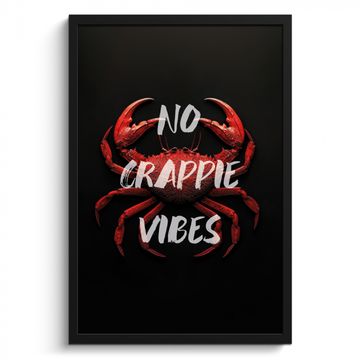 Poster met lijst - Krab - Rood - Tekst - Zwart