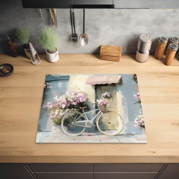Inductie beschermer - Fiets - Pastelkleuren - Bloemen