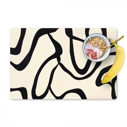 Placemat vinyl - Abstract - Lijnen - Modern - Beige