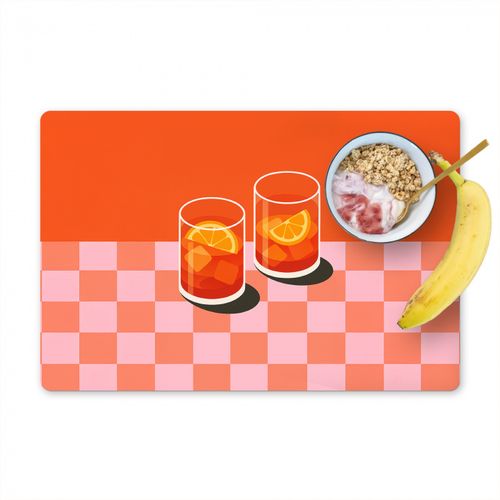Placemat vinyl - Sinaasappel - Glazen - Oranje