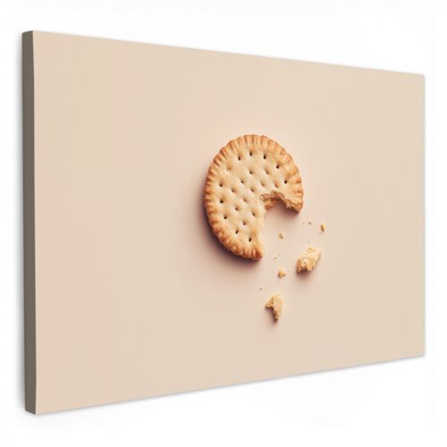 Canvas schilderij - Koekje - Kruimels - beige