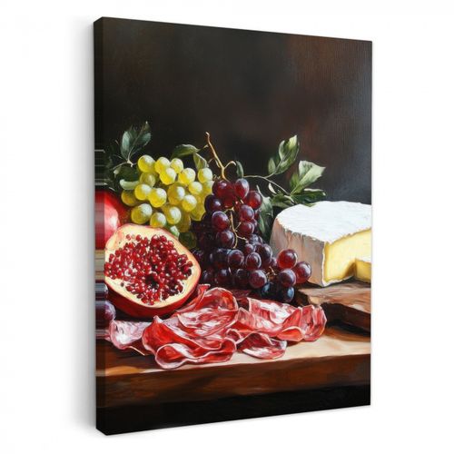 Canvas schilderij - Borrelplank - Stilleven - Vintage