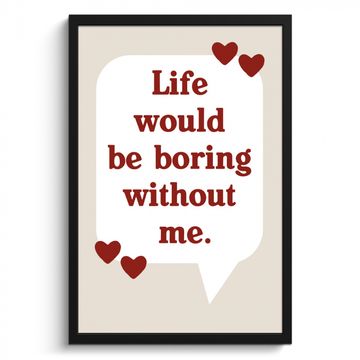 Poster met lijst - Quote - Tekstballon - Hartjes