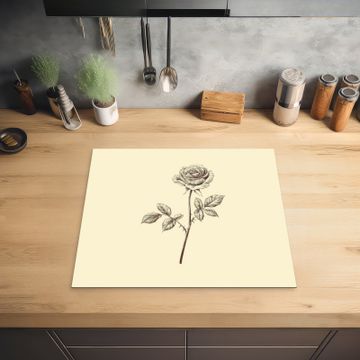 Inductie beschermer - Illustratie - Zwart - Roos