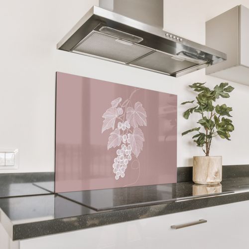 Spatscherm Aluminium - Tros - Druiven - Illustratie - Bladeren