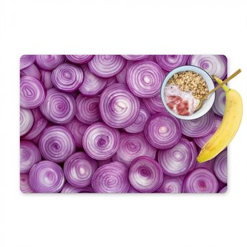 Placemat vinyl - Paars - Uien - Close up