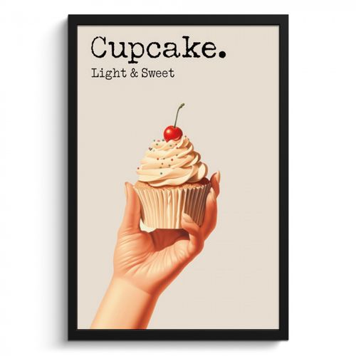 Poster met lijst - Cupcake - Zoet - Kers