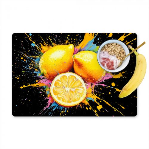 Placemat vinyl - Citroen - Graffiti - Kleurrijk - Verf - Modern