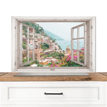 Spatscherm Aluminium - Mediterraans Uitzicht