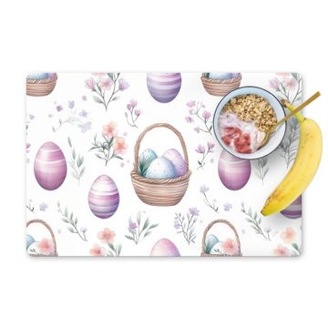 Placemat vinyl - Bloemen - Paaseieren - Patroon