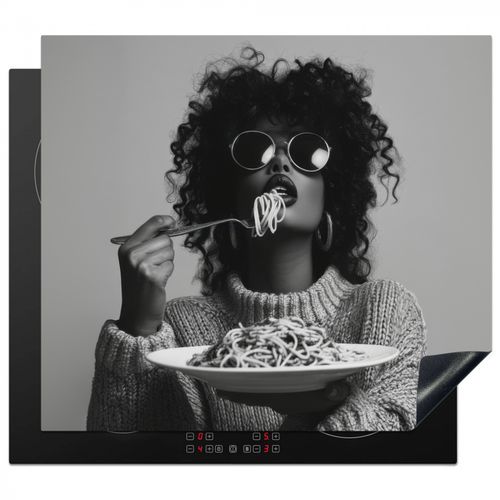 Inductie beschermer - Vrouw - Pasta - Zwart - Wit