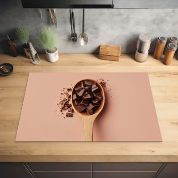 Inductie beschermer - Chocola - Hout - Lepel