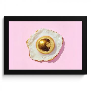 Poster met lijst - Ei - Disco - Ontbijt - Glitter