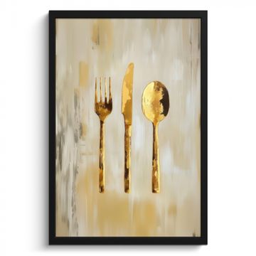 Poster met lijst - Verf - Goud - Bestek
