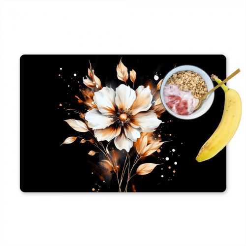 Placemat vinyl - Bloem - Verf - Goud - Graffiti - Modern