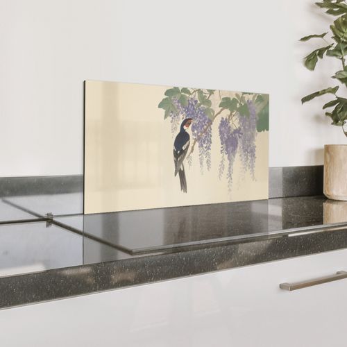 Spatscherm Aluminium - Specht - Bloemen - Paars
