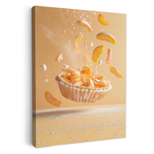 Canvas schilderij - Peach - Eten - Taart - Oranje