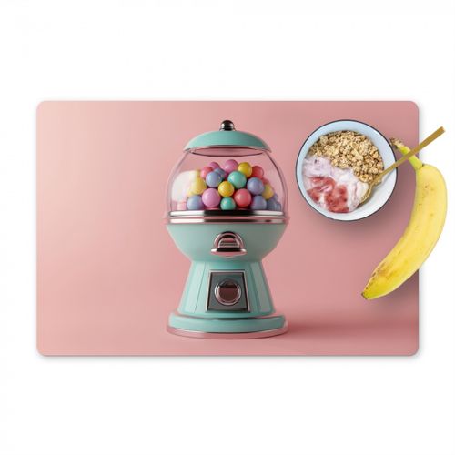 Placemat vinyl - Kauwgom - Retro - Snoep - Roze