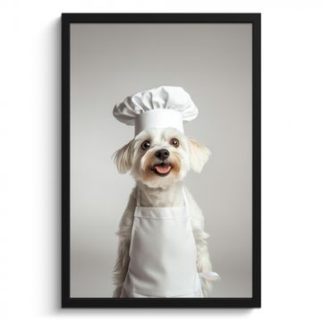 Poster met lijst - Hond - Wit - Kok