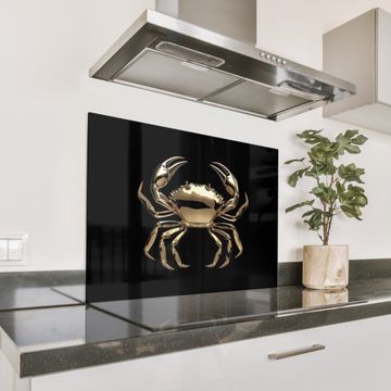 Spatscherm Aluminium - Goud - Krab - Dieren - Zwart
